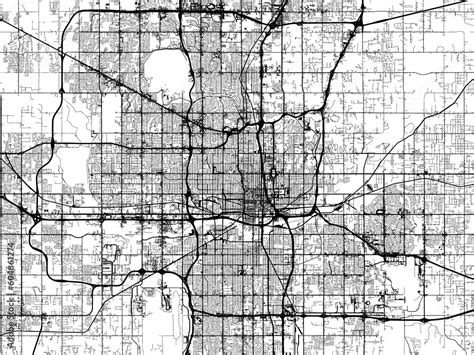 Road map of the city of Oklahoma City Metro Oklahoma in the United ...