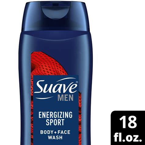 Suave Men Face And Body Wash Energizing Sport Bergamot And Wood 18 Oz