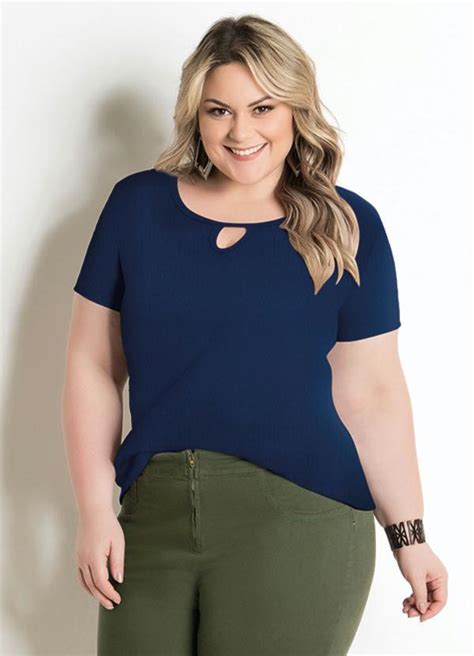 T Shirt Marinho Plus Size Marguerite Marguerite