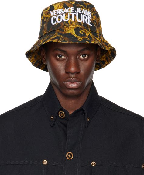 Versace Jeans Couture Black Gold Watercolor Couture Bucket Hat SSENSE