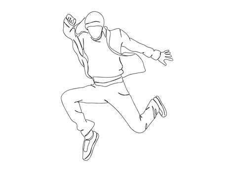 Premium Vector Hip Hop Dancer Single Line Art Drawing Continues Line