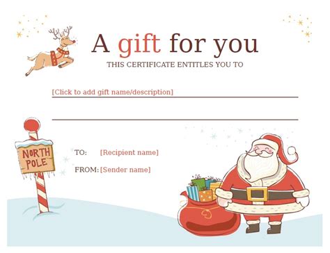 11 Free Sample Christmas T Certificate Templates Printable Samples