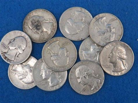 Ten silver Washington quarters - AAA Auction and Realty