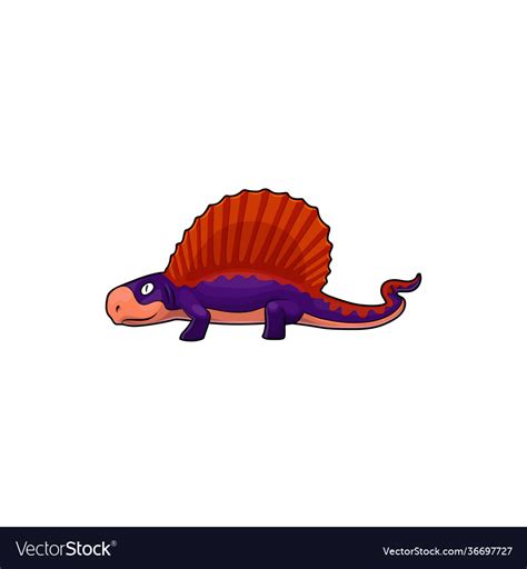 Cartoon spinosaurus therapod dinosaur spines back Vector Image