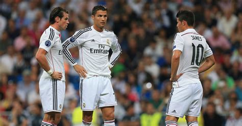 Cristiano Ronaldo Gareth Bale And James Rodriguez In Action For Real