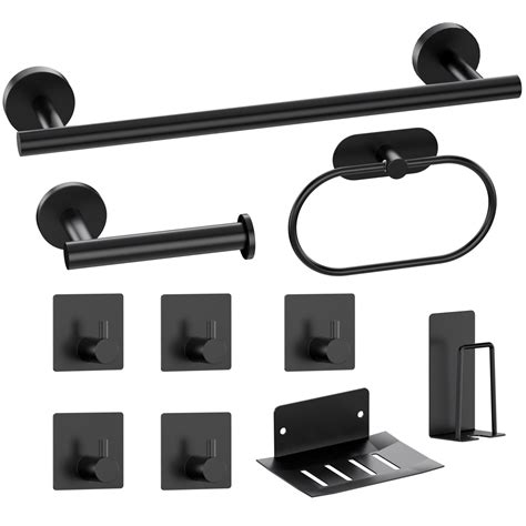 Astofli 10 Piece Stainless Steel Bathroom Hardware Set Matte Black