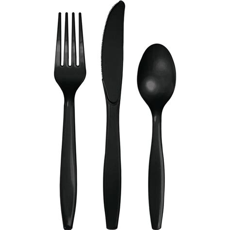 Black Heavy Duty Plastic Cutlery Party At Lewis Elegant Party Supplies