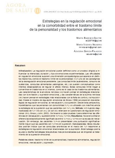 Estrategias En La Regulaci N Emocional En La Comorbilidad Entre El