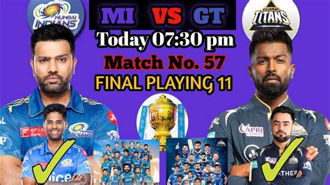 Ipl I Mumbai Indians Vs Gujrat Titans Playing I Mi Vs Gt