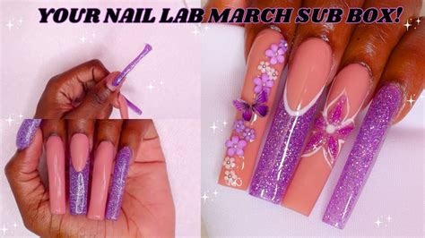 Purple Spring Polygel Nails D Flower Nail Art Makartt March Your