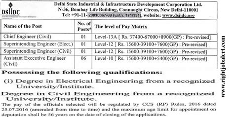 Dsiidc Be Btech Civil And Electrical Engineering Job Opportunities 67k Salary Right Job Alert