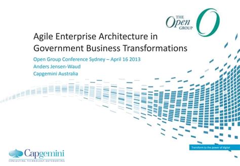 Agile Enterprise Architecture In Government Business Transformations