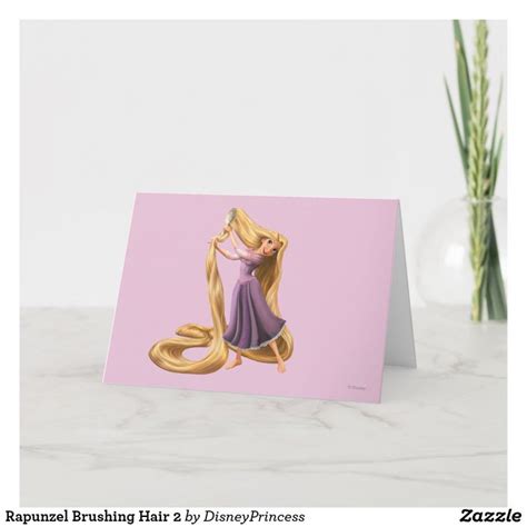 Rapunzel Brushing Hair 2 Card | Zazzle | Cards, Disney cards, Rapunzel