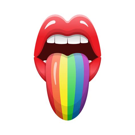 Labios Lgbt Con Lengua De Color Arcoiris Ilustraci N De Vector De