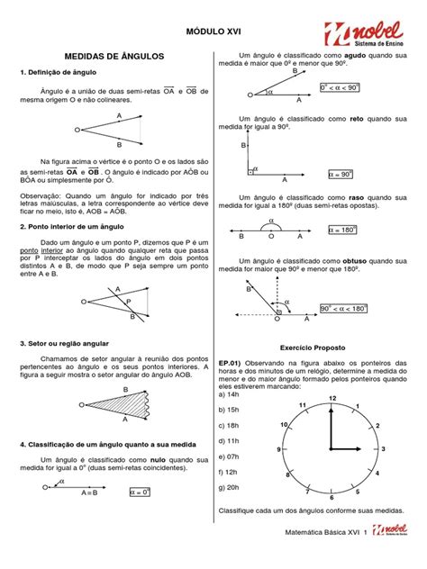 Matbas16 Medidas De Angulos Ângulo Geometria