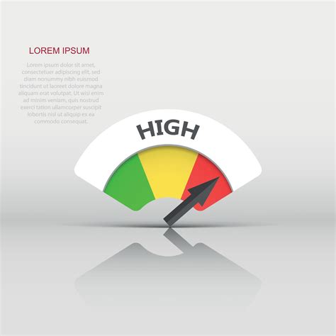 High Level Risk Gauge Vector Icon High Fuel Illustration On White