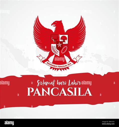 Vector Illustration Selamat Hari Lahir Pancasila Translation Happy