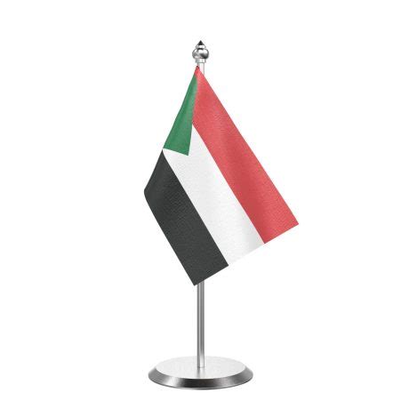 Sudan Table Flag With Stainless Steel Base And Pole Seher Flags