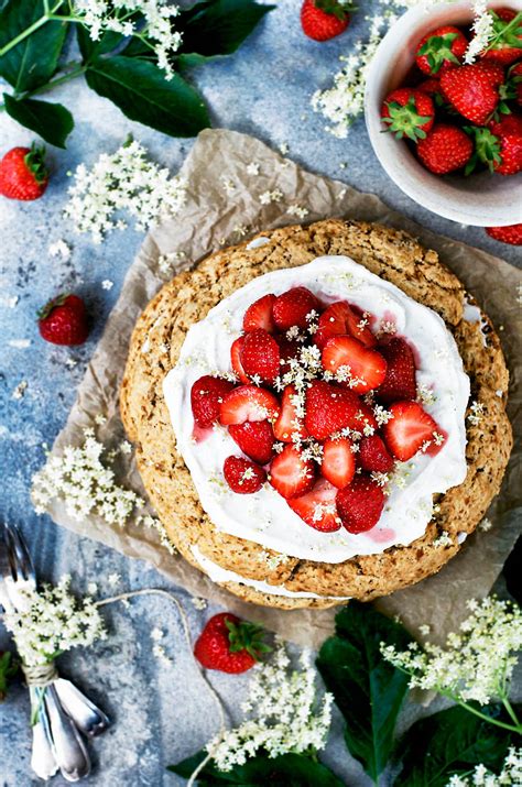 Strawberry Elderflower Scone Cake Occasionally Eggs