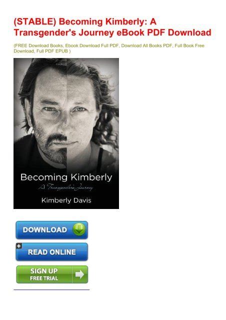 Stable Becoming Kimberly A Transgenders Journey Ebook Pdf Download