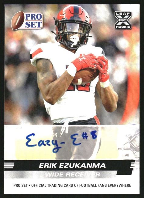 2022 Leaf Pro Set Draft Prospects Autographs PSAEE1 Erik Ezukanma Auto