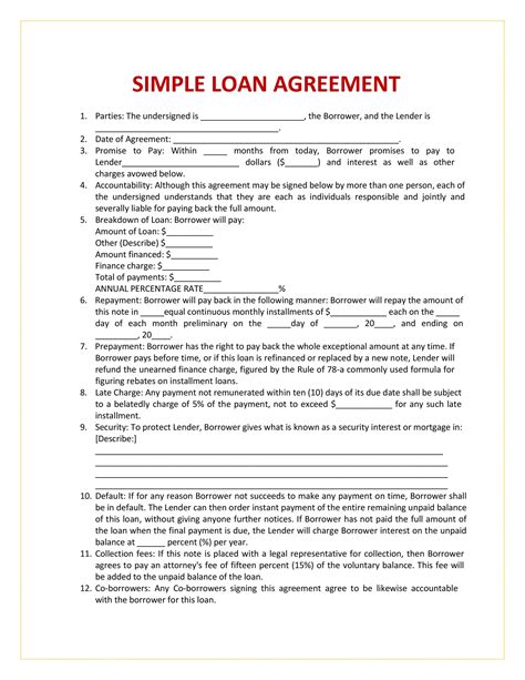 Free Loan Agreement Templates Word Pdf Template Lab