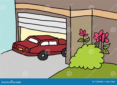 Stationnement De Voiture Dans Un Garage Illustration De Vecteur