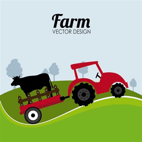 Premium Vector | Farm design over landscape background