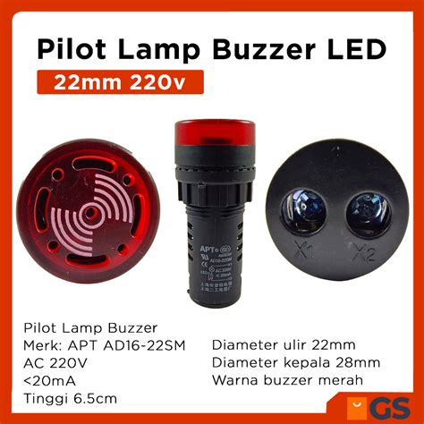 Jual Pilot Lamp Buzzer LED 22mm 220v Flash Buzzer APT AD16 22SM