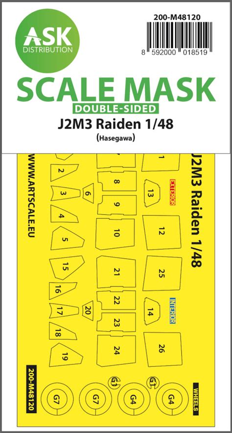 Art Scale Kit M Masking Set Mitsubishi J M Raiden Quo