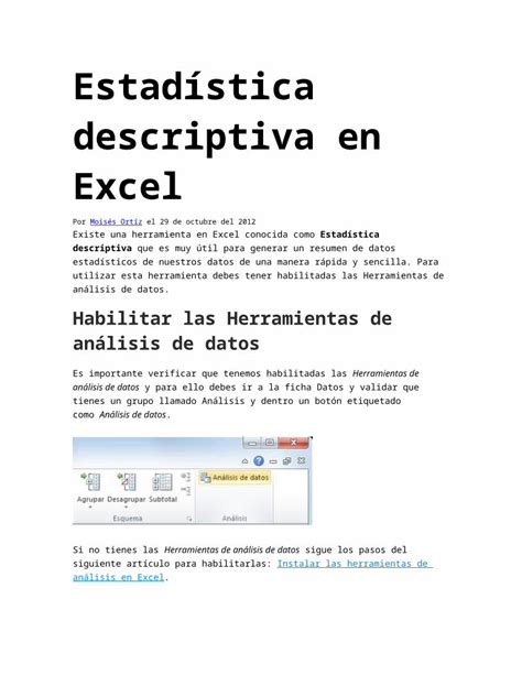 DOC Estadística descriptiva en Excel PDFSLIDE NET