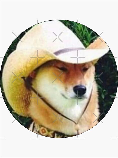 "cowboy dog funny meme" Sticker for Sale by redakhatib | Redbubble