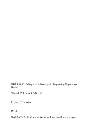 Nurs Policy And Docx