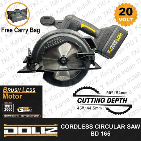 Jual CORDLESS Circular Saw Brushless DOLIZ BD165 Mesin Gergaji Sirkel