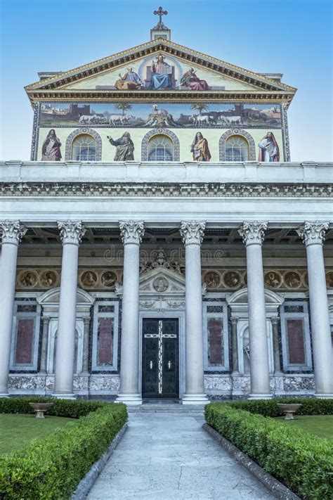 The Facade Of The Papal Basilica Of St Paul Outside The Walls