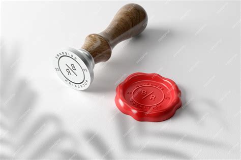 Premium Psd Wax Seal Stamp Logo Mockup