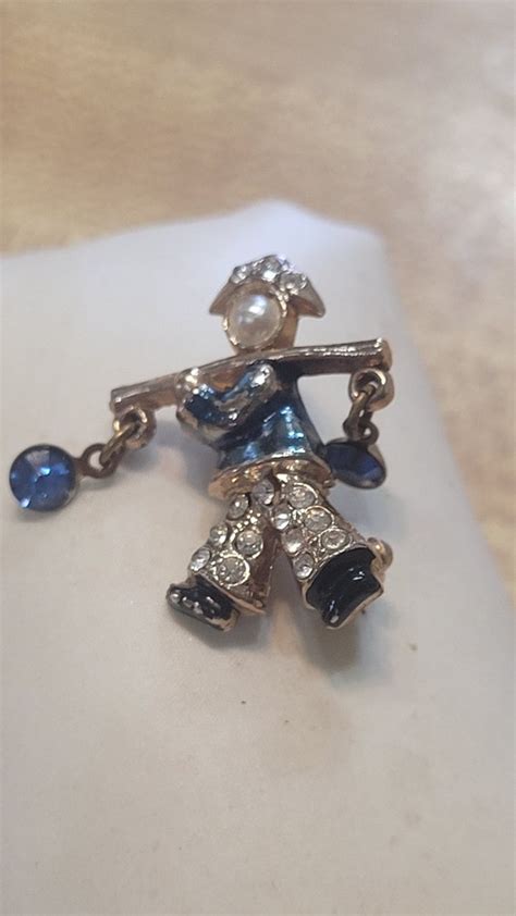 Vintage Pin Brooch Boy Gem