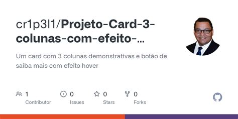 GitHub Cr1p3l1 Projeto Card 3 Colunas Efeito Responsivo HTML CSS