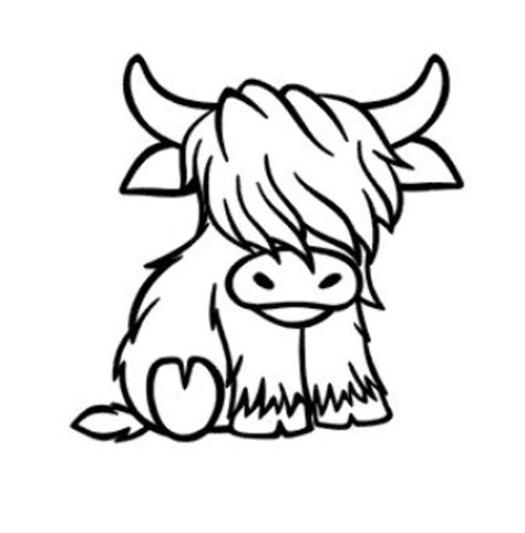 Highland Cattle Cow Sticker Sticker Highland Cattle - Etsy