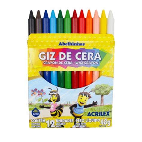 Giz De Cera Acrilex C 12 Cores Rf 9012 Encadernação Mania Loja De Insumos Para Papelaria