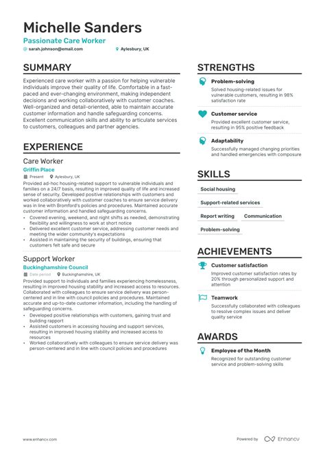 Care Worker Resume Examples Guide For