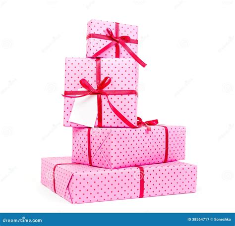 Stack Of Pink Presents Stock Image Image Of Advent Copy 38564717