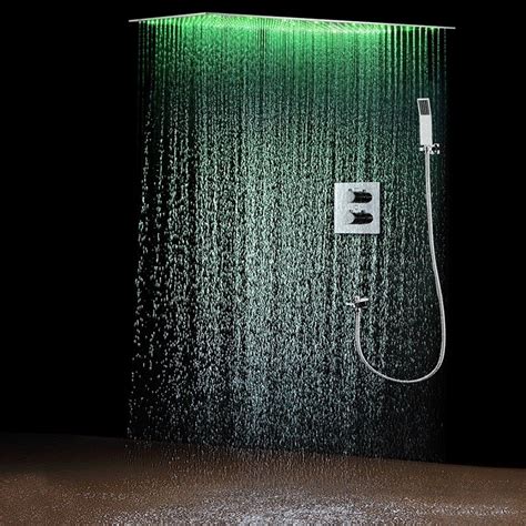 Composition De Douche Ciel De Pluie Led 1000 X 500 Mm Chrome