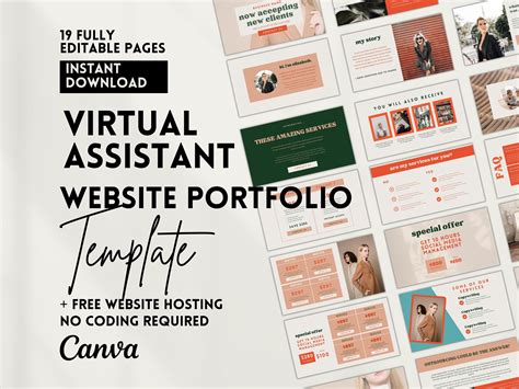 Virtual Assistant Portfolio Template Online Business Manager Etsy