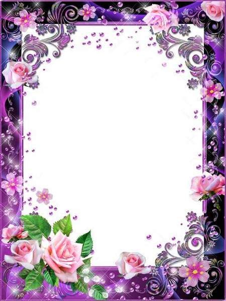 Photo Frames Pink Roses In Lilac Haze Page Borders Design Frame