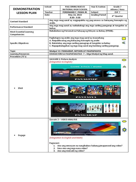 Lesson Plan 7es Pdf