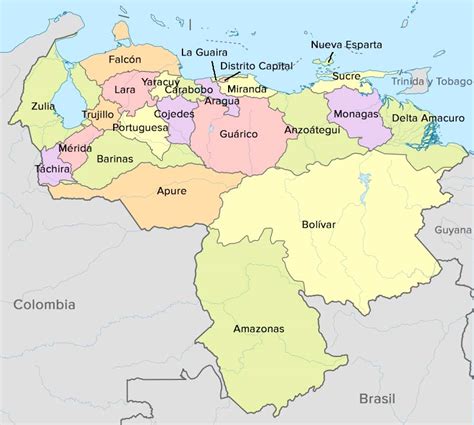 Mapa De Venezuela Con Sus Estados Y Capitales Mapa Fisico Geografico Images