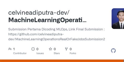 GitHub Celvineadiputra Dev MachineLearningOperationsRealOrFakeJobs