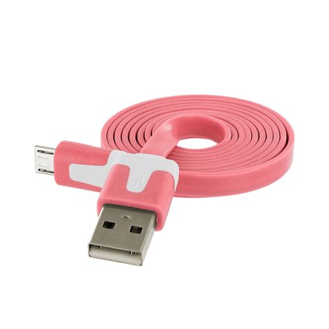 Buy Pannu Flat Noodle Micro Usb Charger Data Cable Pink Online