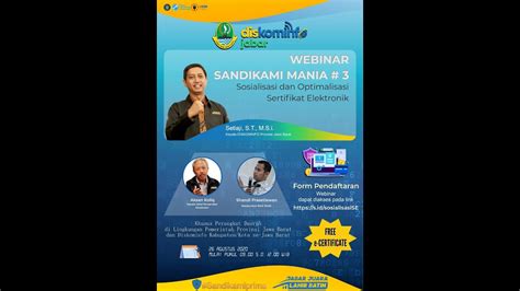 Diskominfo Jabar Webinar Sosialisasi Pemanfaatan Sertifikat